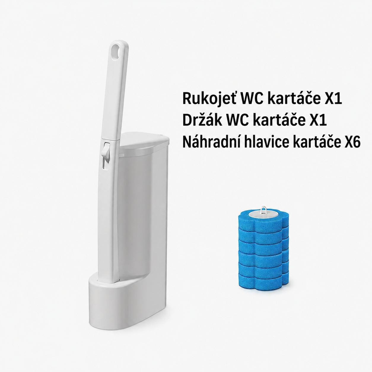 Toaletní kartáč s dlouhou rukojetí